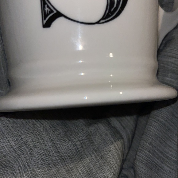 Anthropologie Monogram "S” Alphabet Mug Shaving Style Cup White Black Letter - Picture 6 of 8